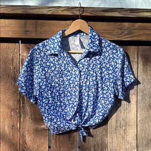 Floral Blue Women's Top